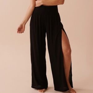 Addition Elle Side Slit Crinkle Wide Leg Pants Size 2X